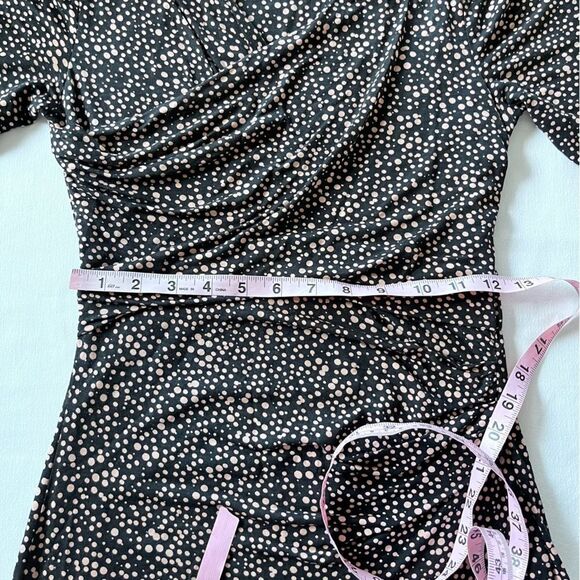 BODEN Rita Ruched Jersey Polka Dot Speckled Midi Dress - Picture 6 of 8